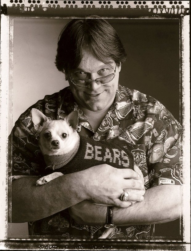 Bears great Steve McMichael in 2005 with his dog, Chula....