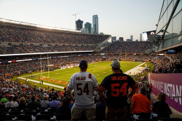 Fans wait for the start of the Bears first quarter...