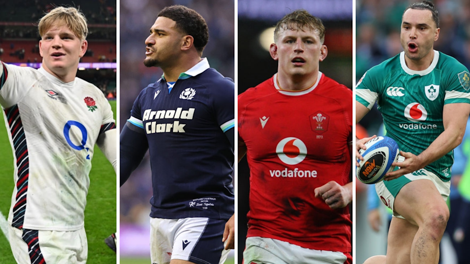 England’s Henry Pollock, Scotland’s Sione Tuipulotu, Wales’ Jac Morgan and Ireland’s James Lowe