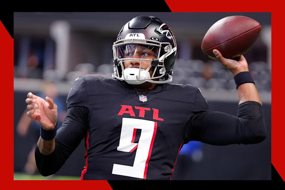 Atlanta Falcons quarterback Michael Penix Jr. throws a pass.