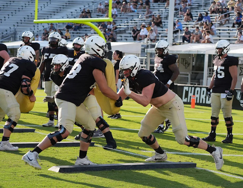 UCF Spring football practice at FBC Mortgage Stadium in Orlando, Friday, April 11, 2025.