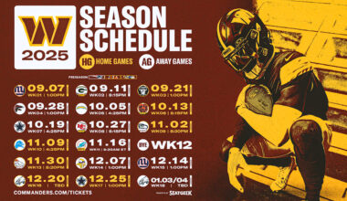 Commanders announce 2025 schedule