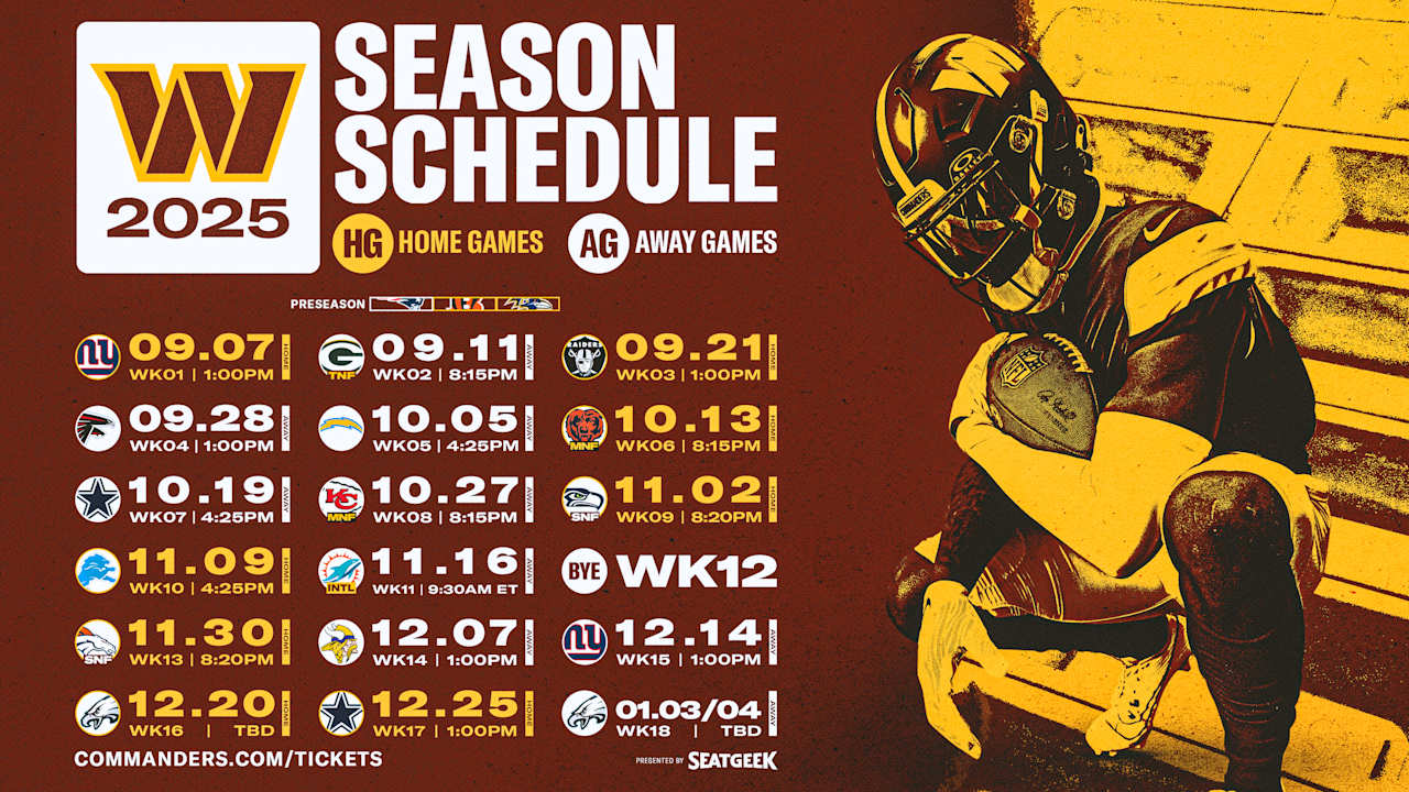 Commanders announce 2025 schedule