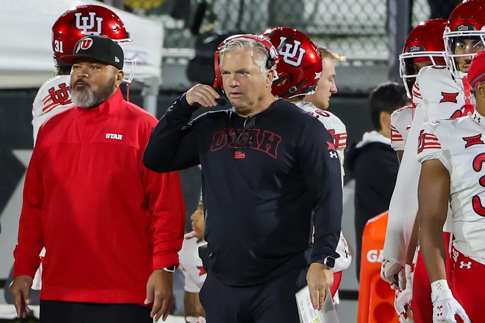 Nov 29, 2024; Orlando, Florida, USA; Utah Utes head coach Kyle Whittingham looks on during the second half against the UCF Knights at FBC Mortgage Stadium. Mandatory Credit: Mike Watters-Imagn Images