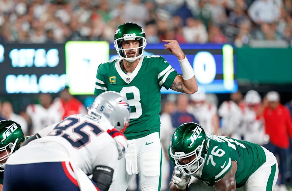 Aaron Rodgers during a September game against the Patriots last season. Charles Wenzelberg/New York Post