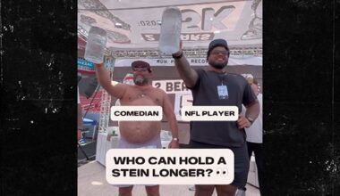 Bert Kreischer Beats NFL Players In Stein Holding Contest