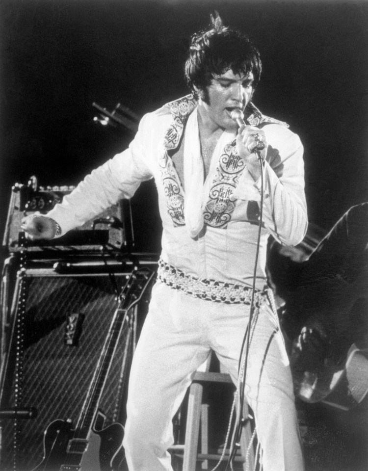 Elvis Presley is shown during a performance at the Astrodome in Houston