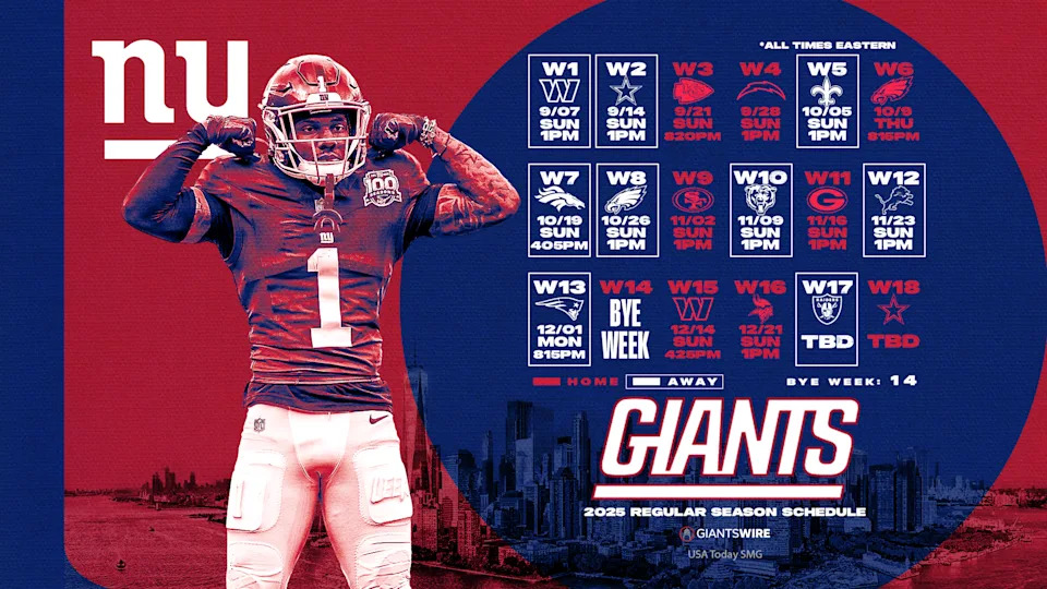 New York Giants 2025 schedule wallpaper