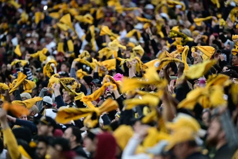 Pittsburgh Steelers fans cheer on their team during a game against the Washington Commanders on Nov. 10, 2024. — Ed Thompson / Steelers Now
