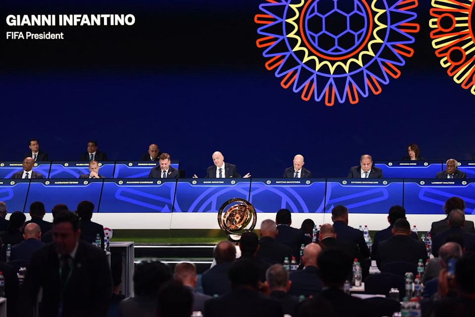 FIFA president Gianni Infantino during the 75th FIFA Congress (AFP via Getty Images)