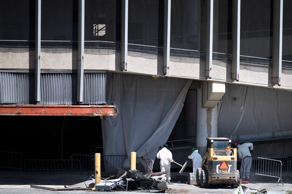 Demolition crews are on site at the decaying arena