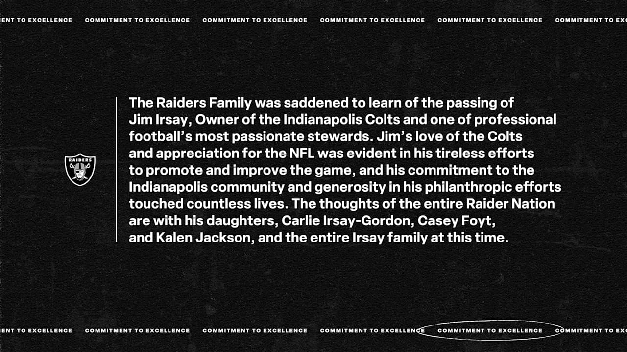 Raiders mourn the passing of Jim Irsay
