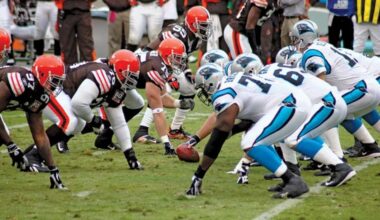 The NFL Carolina Panthers versus Cleveland Browns