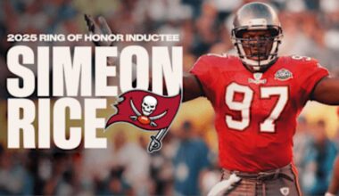 SIMEON RICE TO BE INDUCTED INTO BUCCANEERS RING OF HONOR