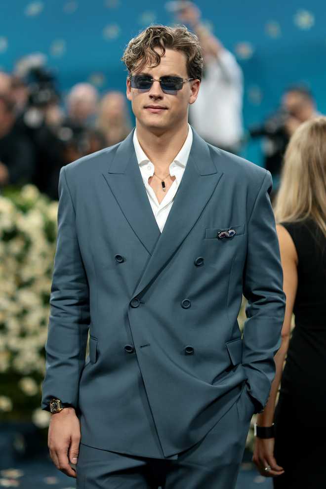 NEW YORK, NEW YORK - MAY 05:  Joe Burrow attends the 2025 Met Gala Celebrating &quot;Superfine: Tailoring Black Style&quot; at Metropolitan Museum of Art on May 05, 2025 in New York City.  (Photo by Dimitrios Kambouris/Getty Images for The Met Museum/Vogue)