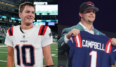 Patriots QB Drake Maye 'pumped' to play behind Will Campbell after first-round OT's viral draft moment