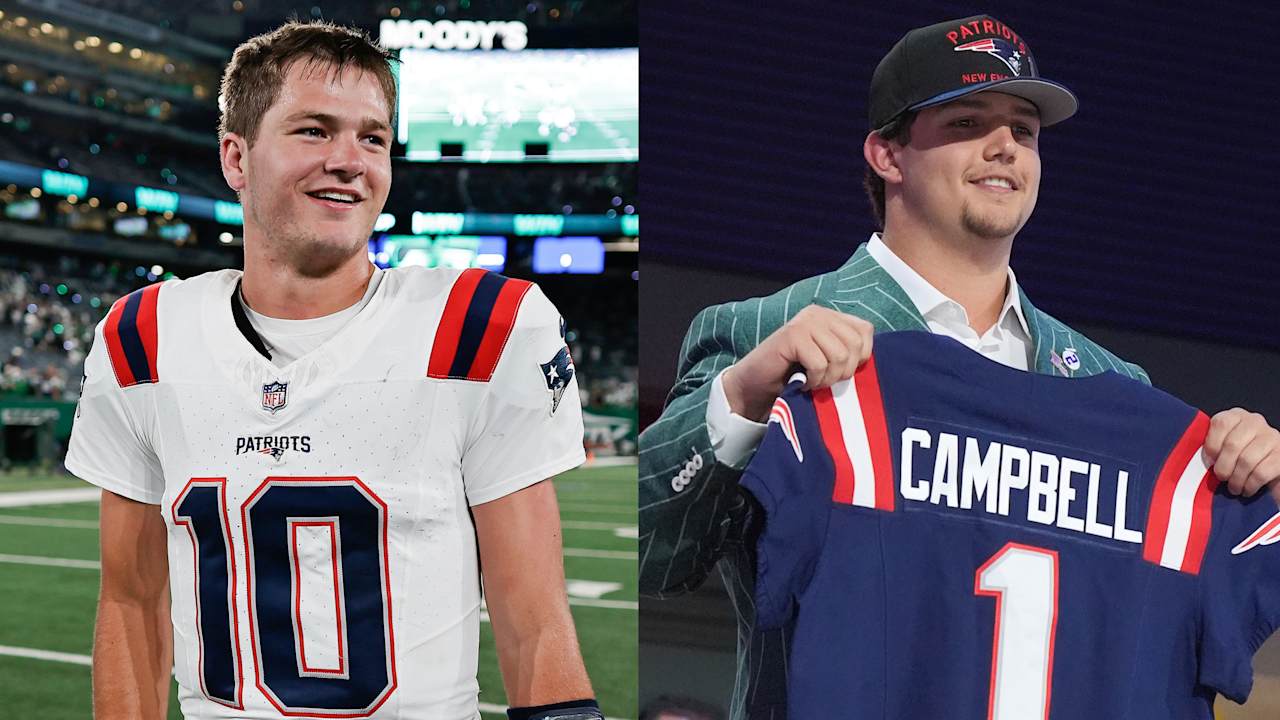 Patriots QB Drake Maye 'pumped' to play behind Will Campbell after first-round OT's viral draft moment