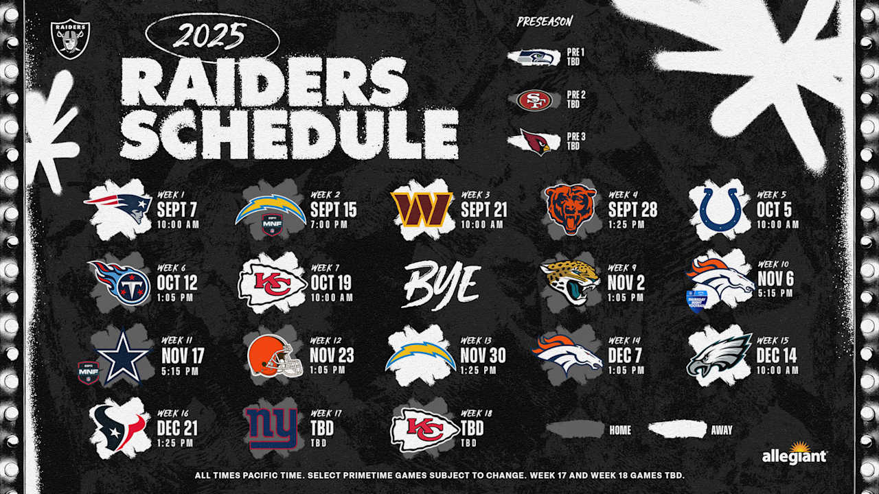 Las Vegas Raiders announce 2025 schedule - Las Vegas Raiders