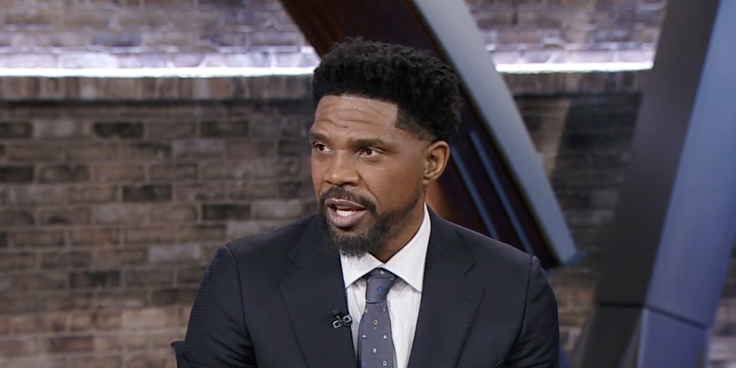Udonis Haslem on the set of "NBA Countdown", April 21, 2025 via ESPN.com.