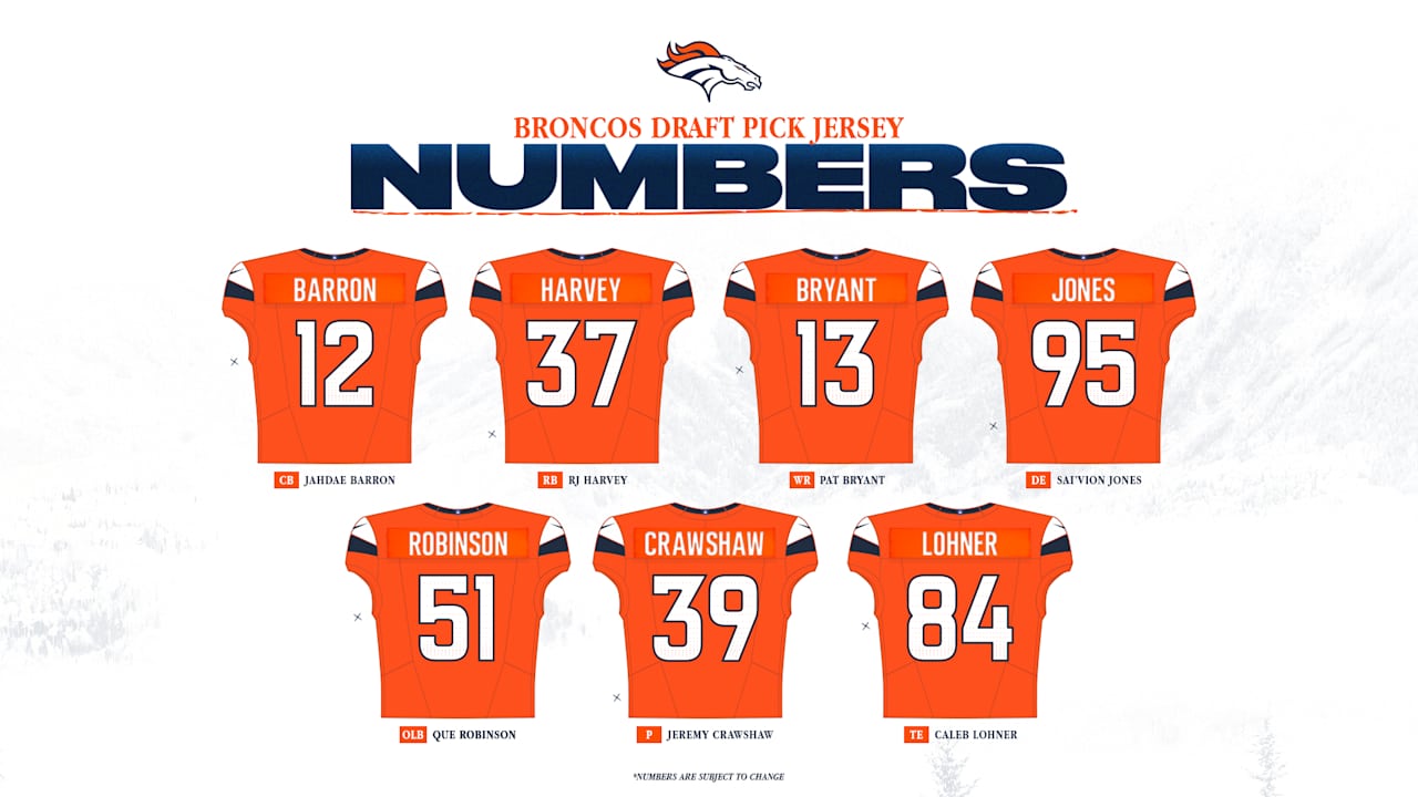 Broncos announce jersey numbers for 2025 draft picks