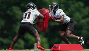 Who stood out during Falcons practice 