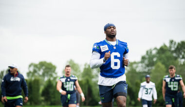 Jalen Milroe Seattle Seahawks rookie minicamp...