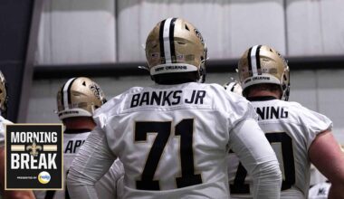 Saints build OL strength at OTAs