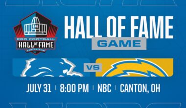 Detroit Lions, Los Angeles Chargers to kick off 2025 NFL season in Canton