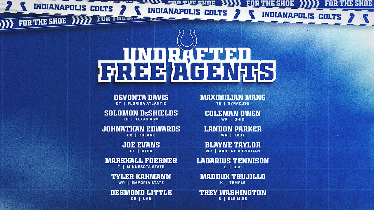 Colts sign 14 undrafted free agents