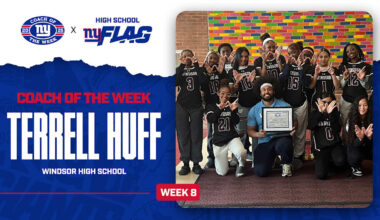 Giants name Windsor's Terrell Huff Flag Football Coach of the Week
