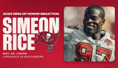 Simeon Rice to Become 16th Member of Tampa Bay Buccaneers' Ring of Honor