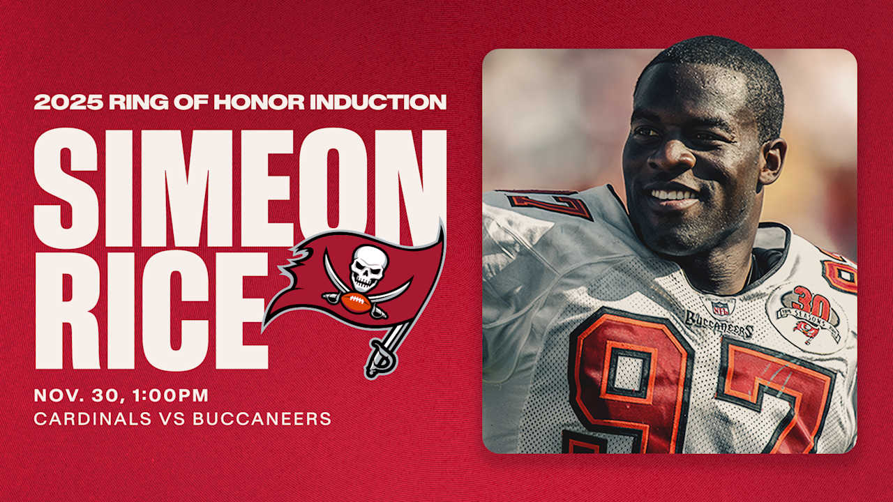 Simeon Rice to Become 16th Member of Tampa Bay Buccaneers' Ring of Honor