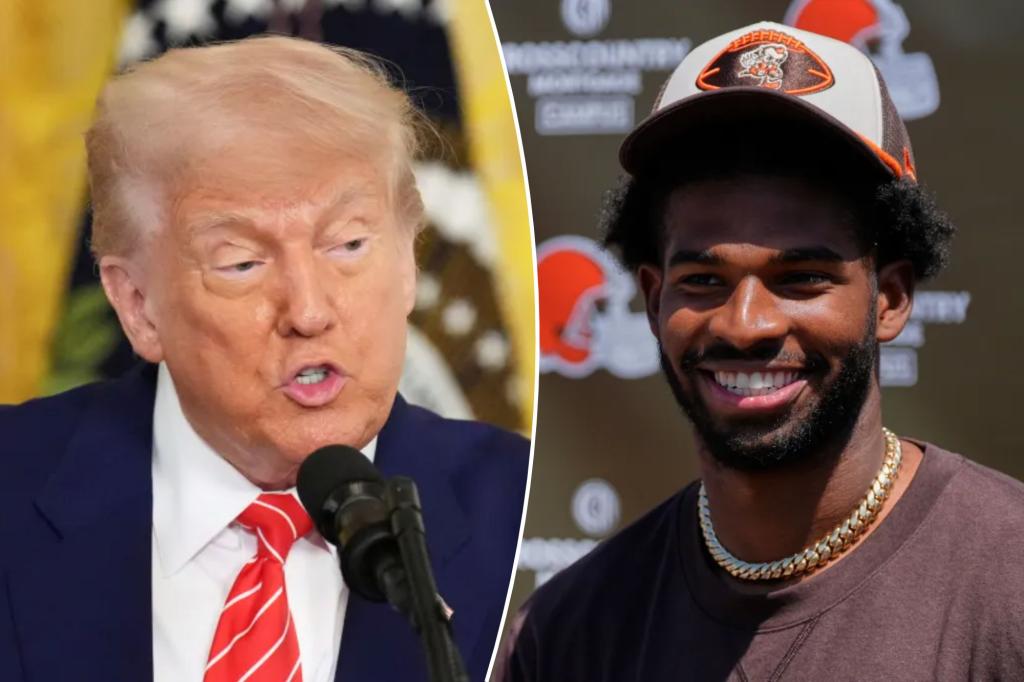 Shedeur Sanders responds to Trump ripping NFL teams during draft