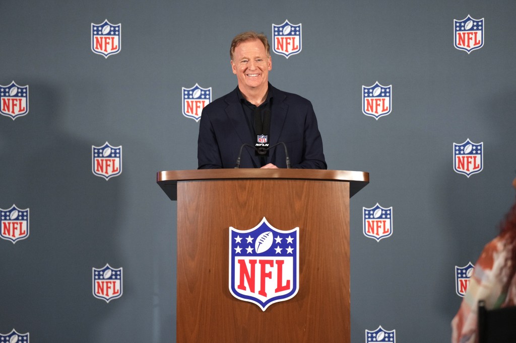 Roger Goodell is pictured during a press conference April 1.
