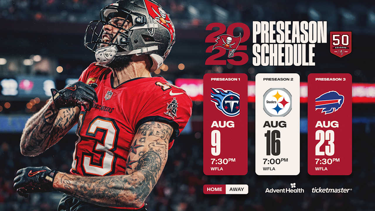 Tampa Bay Buccaneers' 2025 Preseason Home Games Set for Saturdays