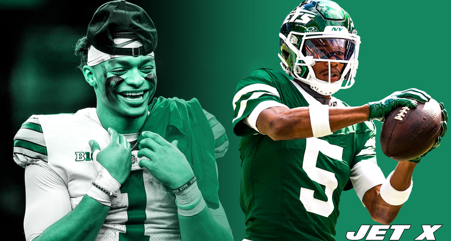 Justin Fields finds Garrett Wilson at NY Jets offseason workouts