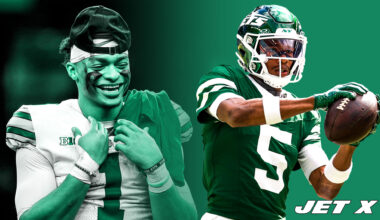 Justin Fields finds Garrett Wilson at NY Jets offseason workouts