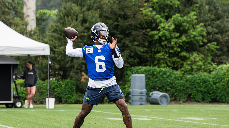 Jalen Milroe Seattle Seahawks rookie minicamp...