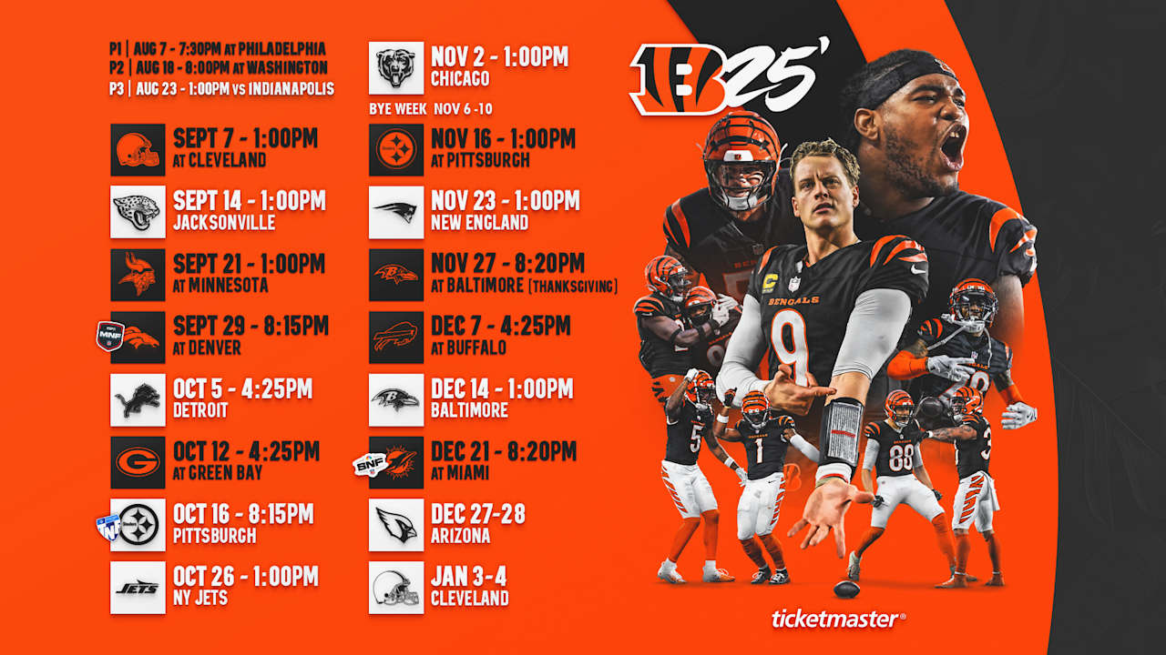 Bengals 2025 Schedule: Matchups to Watch