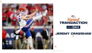 Broncos P Jeremy Crawshaw signs rookie contract
