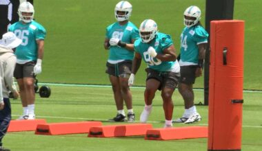Dolphins rookies take part in first practice at mini-camp