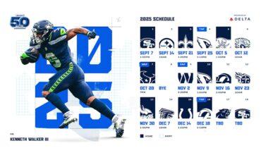 Seahawks 2025 Schedule Announced, Includes Four Prime-Time Games & Week 8 Bye