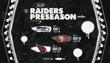 Raiders finalize 2025 preseason schedule