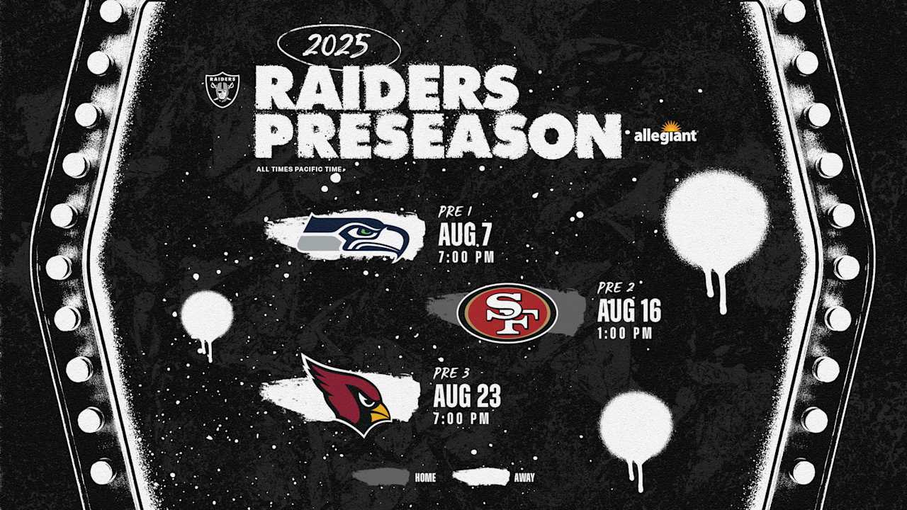 Raiders finalize 2025 preseason schedule