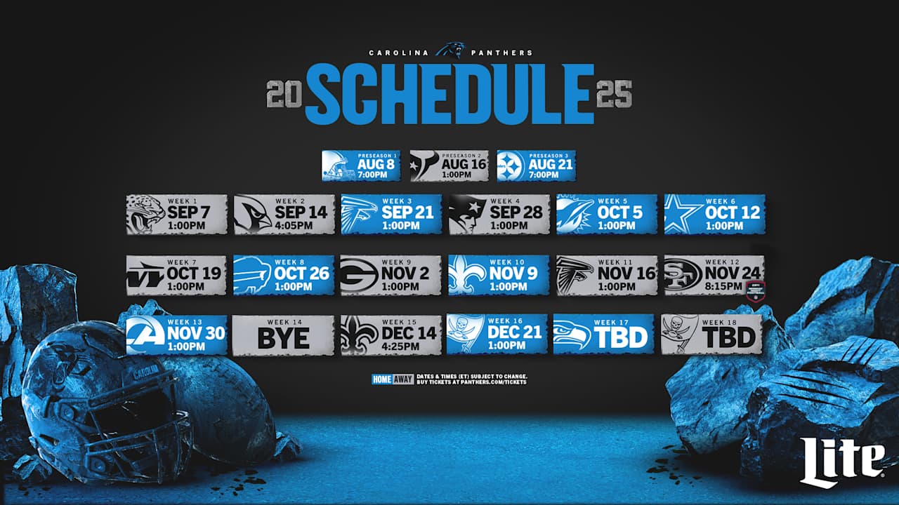 The Carolina Panthers back in prime-time: 2025 schedule announced
