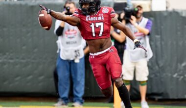 Which college football conferences produced the most players on the Panthers roster?