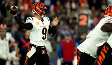 Joe Burrow speaks on Bengals’ fourth straight primetime game at Baltimore Ravens