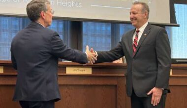 New Arlington Heights mayor sworn in, meets with Bears president on first day