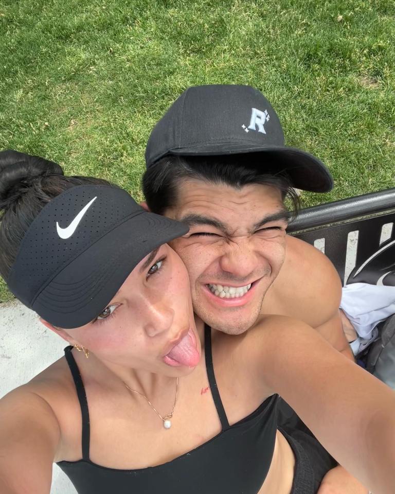 Close-up selfie of a young couple.