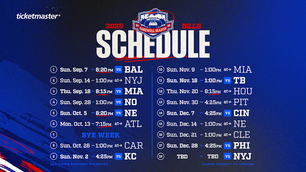 Top 9 things to know about the Bills 2025 schedule